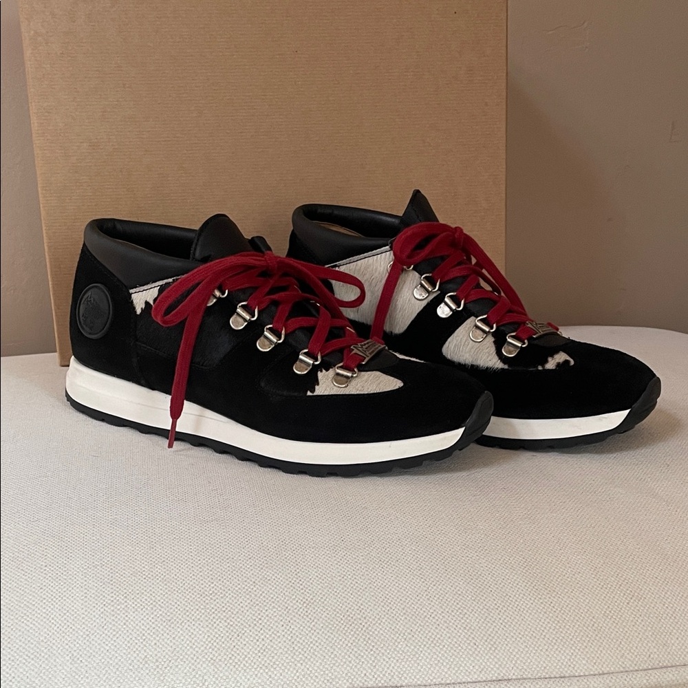 Ammann Gargallo Walking Shoe, Black and White Cowhide, Women's Size 38/8